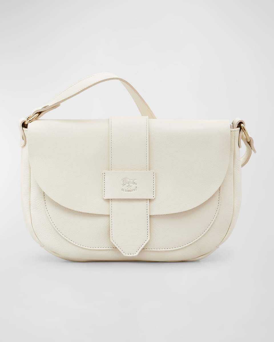 Alloro Vacchetta Leather Saddle Crossbody Bag